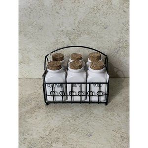 Rae Dunn Artisan Collection Spice Herb Jars Caddy